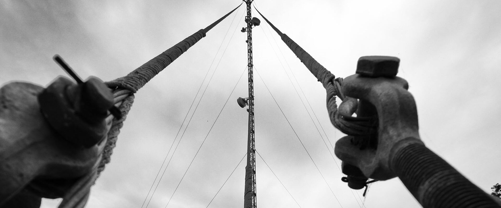 A CipherTel communications tower standing against the Western Australian sky at the Pindari site